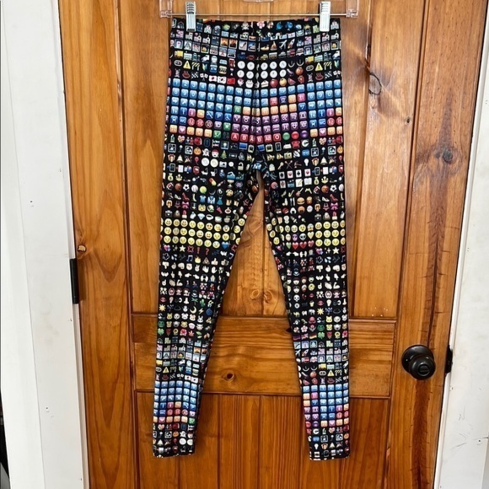 Terez Hi Shine Emoji Print Leggings XS NWT